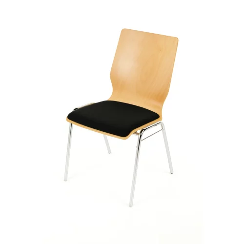 Holzschalen-Stapelstuhl Profi taillierte Form mit Sitzpolster