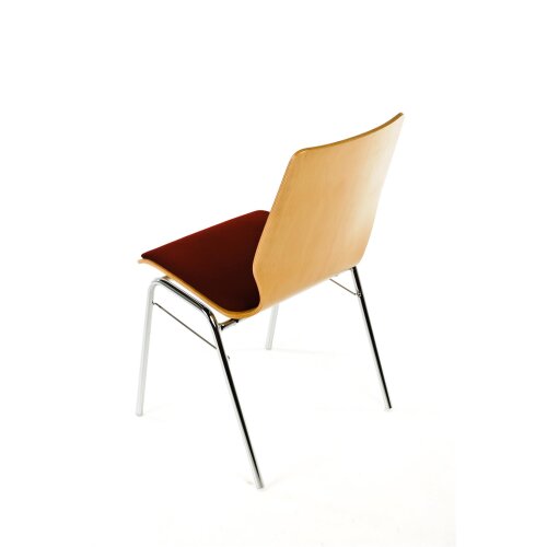 Holzschalen-Stapelstuhl Profi taillierte Form mit Sitzpolster