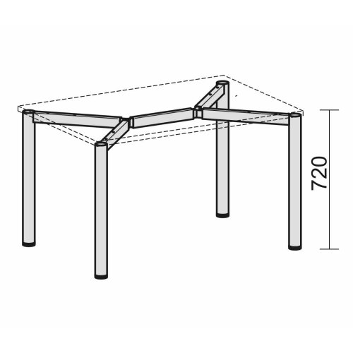 Besprechungstisch Bootsform  200 cm , 4-Fuss