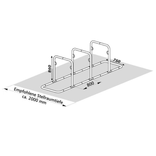 Reihenanlehnbügel Galaxy Stellplätze 4