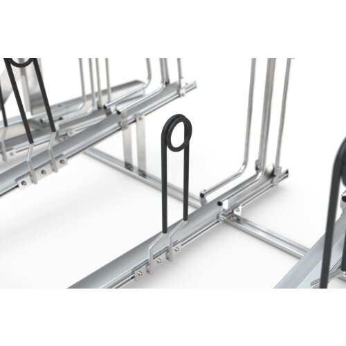 Doppelstockparker Lindau Profi einseitig, 500 mm Radabstand, 6 Stellplätze insgesamt 6