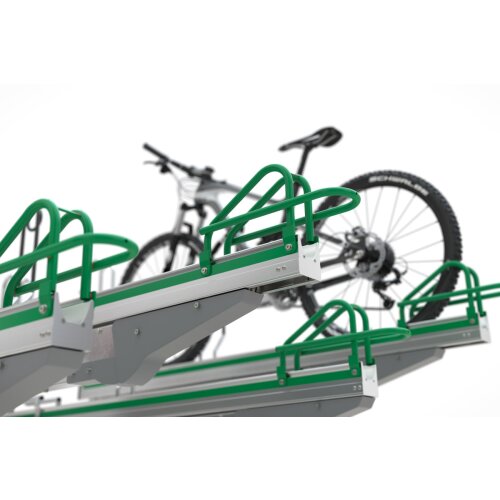 Doppelstockparker Lindau Profi einseitig, 500 mm Radabstand, 6 Stellplätze insgesamt 6