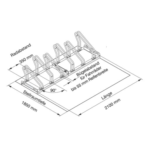Fahrradständer Typ 2000, einseitig