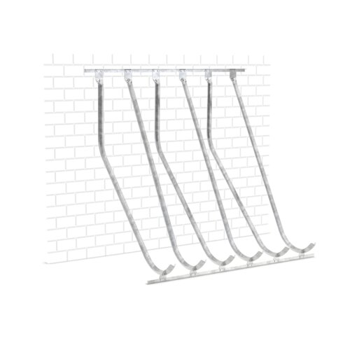 Fahrradparker/Schräghochparker Barcelona, einseitig Montage zur Wandmontage  Stellplätze 4