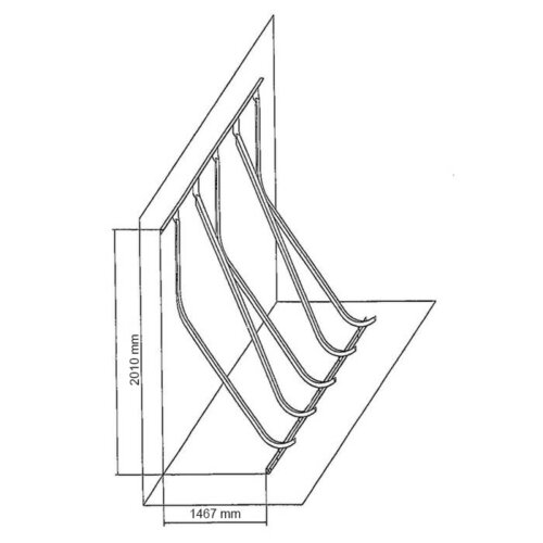 Fahrradparker/Schräghochparker Barcelona, einseitig Montage zur Wandmontage  Stellplätze 4