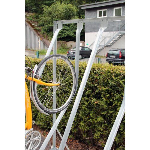 Fahrradparker/Schräghochparker Barcelona, einseitig Montage zur Wandmontage  Stellplätze 4
