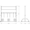 Werbe-Fahrradständer Security Station mit Laufrollen Druckarten ohne Digitaldruck  Farbe RAL 9006 Weißaluminium