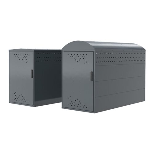 Fahrradgarage/Fahrradbox Treasure 1 Dach Giebeldach  Modell Grundelement  Seitenwand mit 2 Seitenwänden (komplett geschlossen)