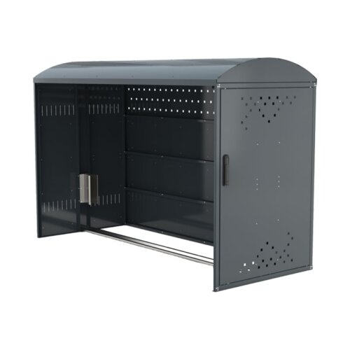 Fahrradgarage/Fahrradbox Treasure 1 Dach Giebeldach  Modell Grundelement  Seitenwand mit 2 Seitenwänden (komplett geschlossen)