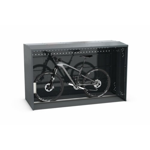 Fahrradgarage/Fahrradbox Treasure 1 Dach Giebeldach  Modell Grundelement  Seitenwand mit 2 Seitenwänden (komplett geschlossen)