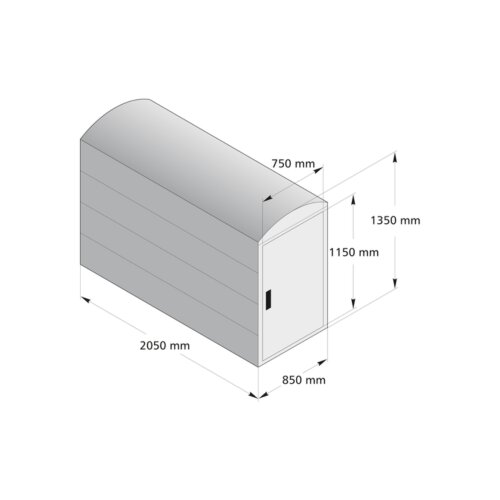 Fahrradgarage/Fahrradbox Treasure 1 Dach Giebeldach  Modell Grundelement  Seitenwand mit 2 Seitenwänden (komplett geschlossen)