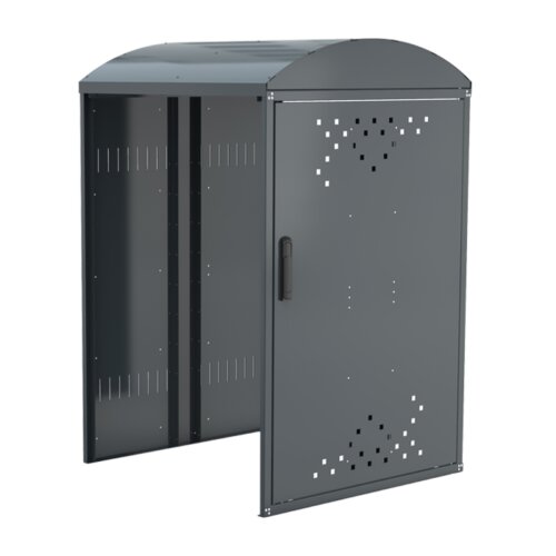 Rollatorgarage/Rollatorbox Treasure 2 Dach Giebeldach  Modell Grundelement  Seitenwand mit 2 Seitenwänden (komplett geschlossen)