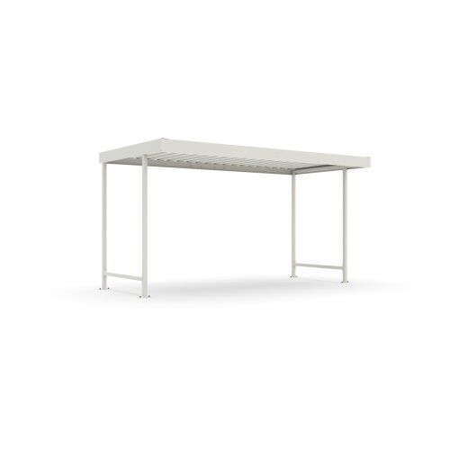 Überdachungssystem Leipzig L14, einseitig, Tiefe 2200 mm Korpus Farbe Grauweiß (RAL 9002)  Regenrinne ohne  Rückwand Nein