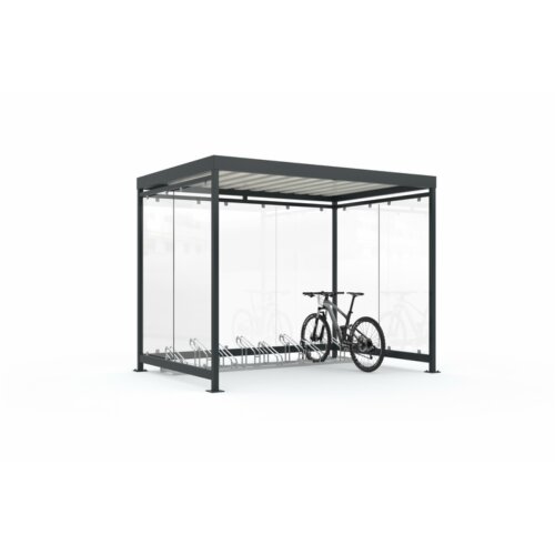 Fahrradüberdachung Modell K3 b/b, einseitig Anlieferung und Montage Bausatz - Selbstabladung  Beleuchtung ohne  Fahrradständer ohne