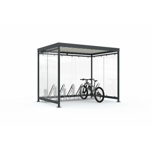 Fahrradüberdachung Modell K3 b/b, einseitig Anlieferung und Montage Bausatz - Selbstabladung  Beleuchtung ohne  Fahrradständer ohne