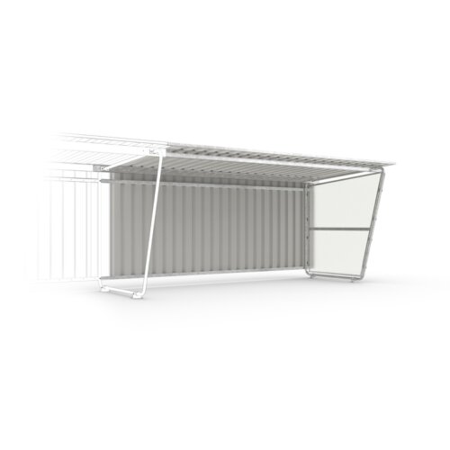 Anbaueinheit Siegen S19 für Überdachungssystem Siegen S16, einseitig Regenrinne ohne  Rückwand Nein  Seitenwand Ohne