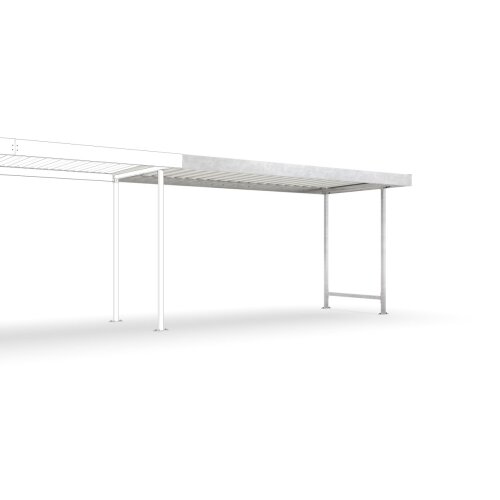 Anbaueinheit für Überdachungssystem Leipzig L12, einseitig, Tiefe 2200 mm Korpus Farbe Silber  Regenrinne ohne  Rückwand Nein