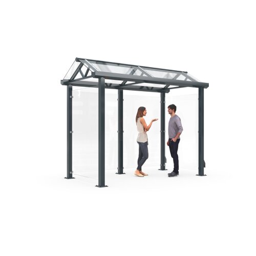 Wartehalle Zürich Z80, Breite 3000 mm, 4,30 m² Breite 3000 Grundfläche 4,30