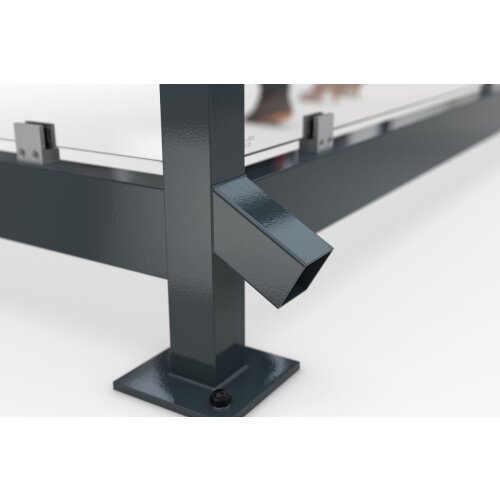 Wartehalle Oslo, Breite 2995 mm, Höhe 2540 mm, ohne Überpflasterung