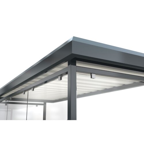 Wartehalle Oslo, Breite 2995 mm, Höhe 2540 mm, ohne Überpflasterung