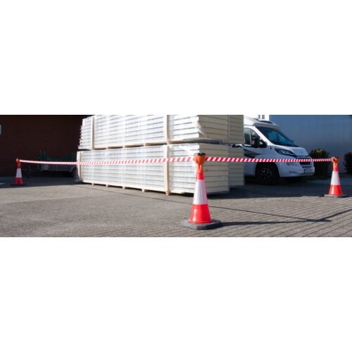 Absperrsystem Komplett-Set Eco-Line mit Leitkegel Top Gurt Farbe rot/weiß Leitkegel Höhe 750 mm