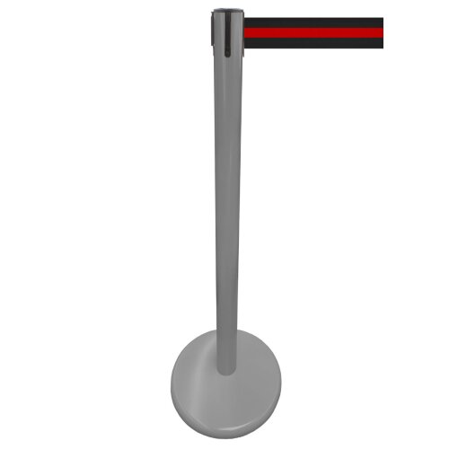 Personenleitsystem P-LINE Future Gurt Farbe schwarz/rot/schwarz Pfosten Farbe anthrazit Pfosten Material Metall