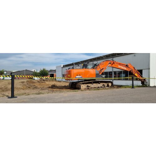 Personenleitsystem P-Line Titan Gurt Farbe rot Pfosten Farbe schwarz Verschluss mit Gurtendstück (Standard)