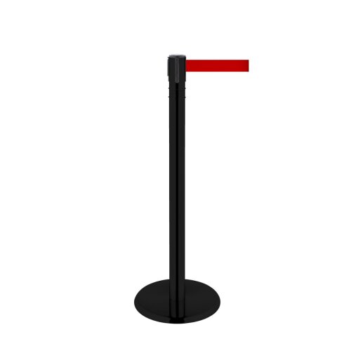 Personenleitsystem P-Line 360 Fuß-Abdeckhaube Farbe schwarz Gurt Farbe rot Pfosten Farbe schwarz