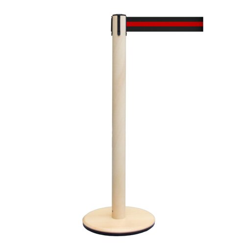 Personenleitsystem P-Line ECO aus Eschenholz, schwarz/rot/schwarz, 4 m Gurt Farbe schwarz/rot/schwarz Gurt Länge 4 m
