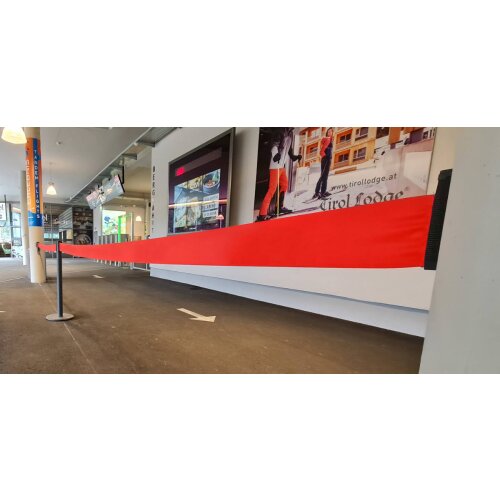 Personenleitsystem P-Line Harmony aus Edelstahl, breites Gurtband, rot, 2,3 m