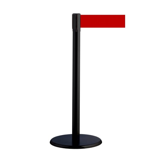 Personenleitsystem P-Line Harmony aus Metall, schwarz, breites Gurtband, rot Gurt Farbe rot Gurt Länge 2,3 m