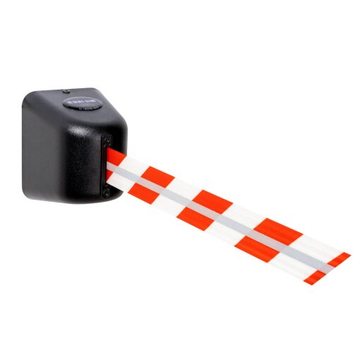 Wandgurtkassette P-Line 460 Reflex aus Kuststoff, Gurtlänge 6 m, reflektierend Gurt Farbe rot/weiß  mit Reflektorstreifen