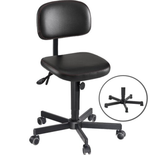 Arbeitsdrehstuhl tief Kunstleder manuelle Höhenverstellung