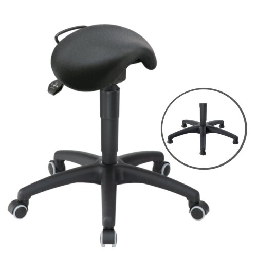 Sattel Hocker tief Stoff schwarz