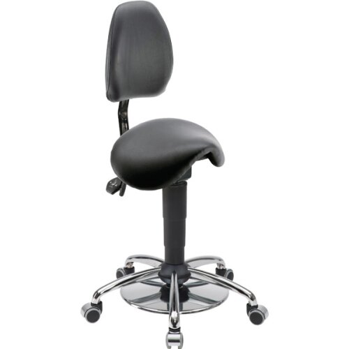 Hocker Sattel klein mit Rückenlehne und Fußauslösung