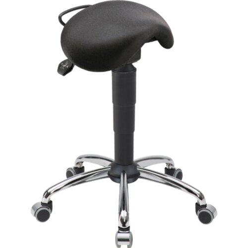 Hocker Sattel klein Stoff schwarz Chrom