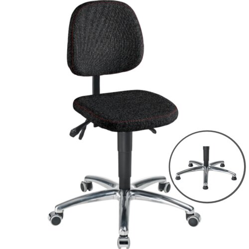 Arbeitsdrehstuhl tief Stoff schwarz ALU