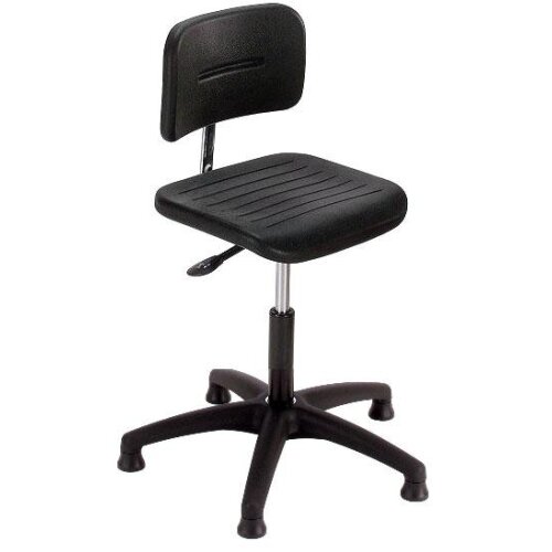 Arbeitsdrehstuhl PU wahlweise auf Rollen oder Fußgleiter