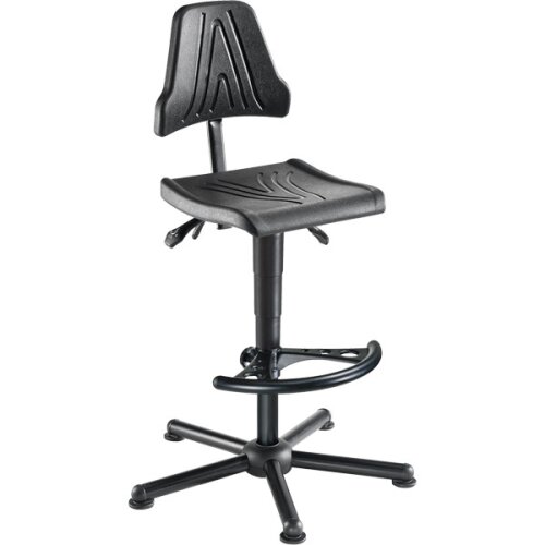 Arbeitsdrehstuhl PU schwarz mit Fußring