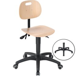Arbeitsdrehstuhl tief mit Sitz Buche
