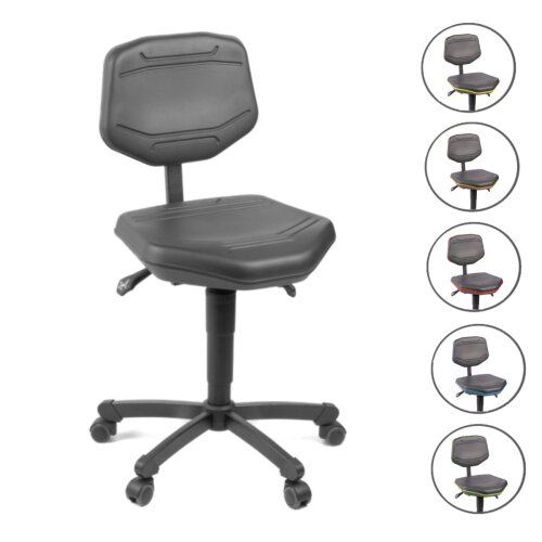 Arbeitsdrehstuhl PU mit verschieden farblichen Zierstreifen