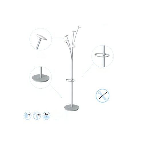 Kleiderständer Festival Sivler Grau / Weiss