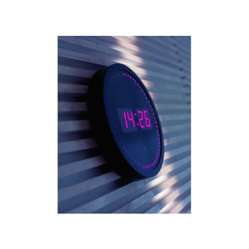 LED Wanduhr Horled Schwarz mit roter LED