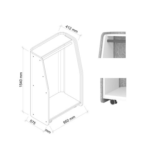 Garderobe Mobil mit Schallschutz
