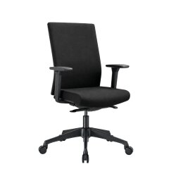 Bürostuhl mit Komfortsitz Stoff Schwarz
