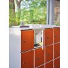 Schliessfachschrank Holz mit Einwurfschlitz, Abteilbreite 400 mm, 4 Fächer