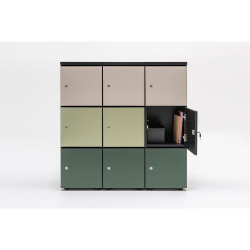 Schliessfachschrank Holz mit Einwurfschlitz, Abteilbreite 400 mm, 3 Fächer
