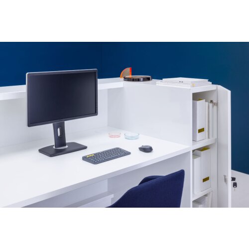 Empfangstheke Vero Ecke 291 cm breit mit Regal Endlement