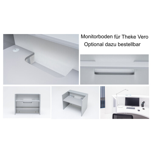 Empfangstheke Vero 353 cm breit Winkelform mit Regal Endlement