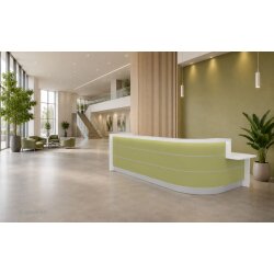 Empfangstheke Vero 344 cm breit L-Form mit Beratungsplatz